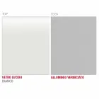 Table à manger en verre blanc et métal peint Made in Italy - Broche Viadurini