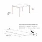 Table à manger en verre blanc et métal peint Made in Italy - Broche Viadurini