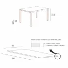 Table à manger en verre blanc et métal peint Made in Italy - Broche Viadurini