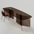 Table à manger en verre avec plateau rectangulaire Made in Italy - Charles Viadurini