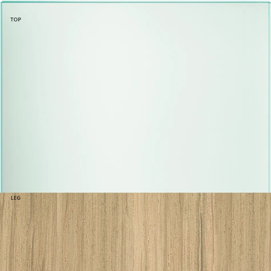 Table à manger en verre et pieds en chêne ou noyer Canaletto - Aschio Viadurini