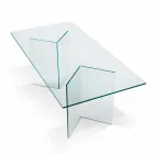 Table à manger design en verre extraclair 8 dimensions - Pollinare Viadurini