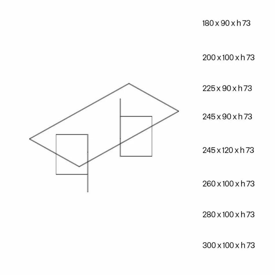Table à manger design en verre extraclair 8 dimensions - Pollinare Viadurini