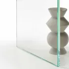 Table à manger en verre fumé ou extralight et métal fabriqué en Italie - brun foncé Viadurini