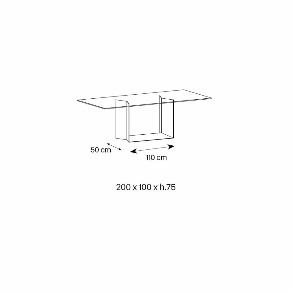 Table à manger en verre fumé ou extralight et métal fabriqué en Italie - brun foncé Viadurini