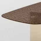 Table de salle à manger design fabriquée en Italie, en verre fusionné bronze ou fumé - Moro Viadurini