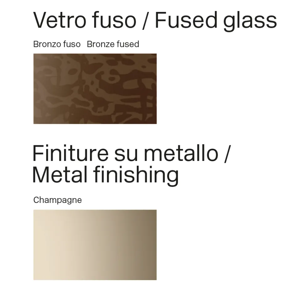 Table de salle à manger design fabriquée en Italie, en verre fusionné bronze ou fumé - Moro Viadurini