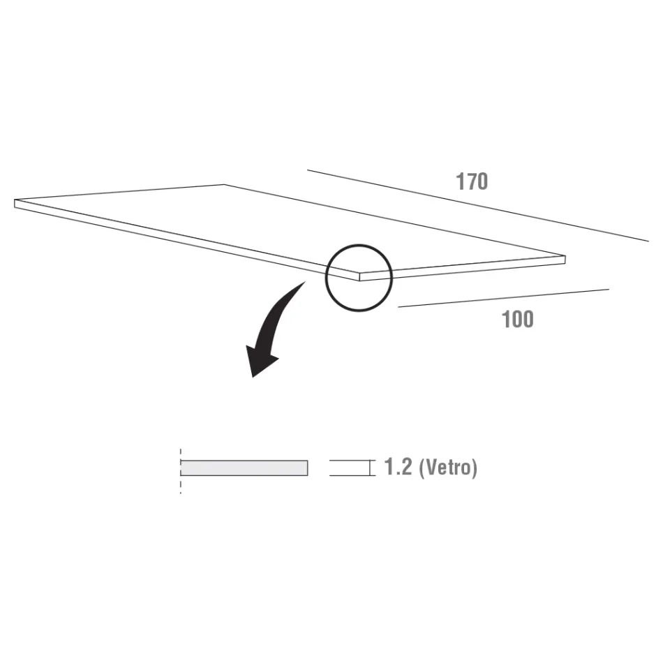 Table à manger de luxe en verre trempé et métal fabriquée en Italie - Carlino Viadurini