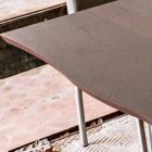 Table à manger moderne bois 100x200cm avec pieds en verre Flora Viadurini