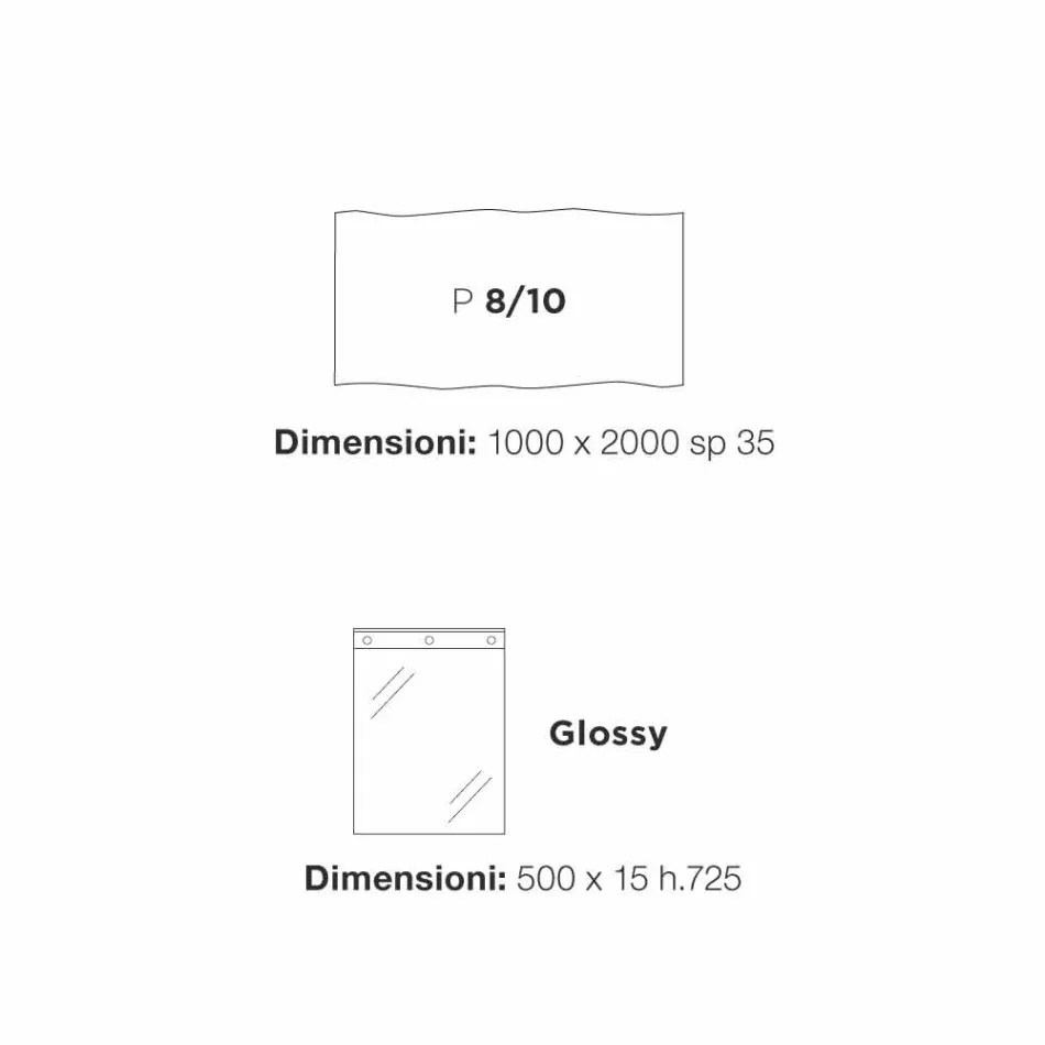 Table à manger moderne bois 100x200cm avec pieds en verre Flora Viadurini