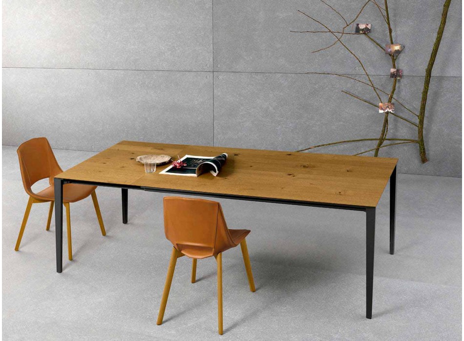 Table de salle à manger à rallonge moderne, structure en aluminium - Bolsena Viadurini