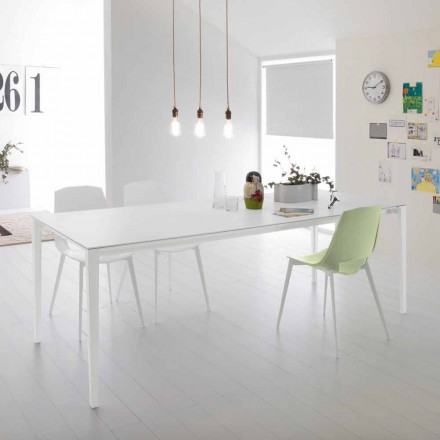Table de salle à manger à rallonge moderne, structure en aluminium - Bolsena Viadurini