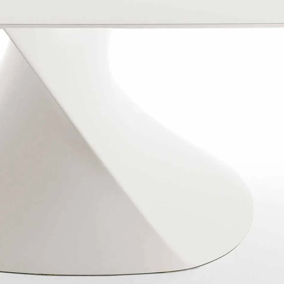 table moderne à manger blanc en MDF fini chêne 100x200cm Clark Viadurini