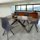 Table à manger moderne avec plateau en céramique et verre Homemotion - Ringo Viadurini