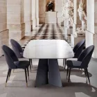 Table à manger moderne avec plateau en grès cérame - Meduno Viadurini