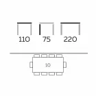 Table à manger moderne en grès et bois de frêne fabriqué en Italie - Croma Viadurini