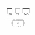 Table à manger moderne en grès et bois de frêne fabriqué en Italie - Croma Viadurini