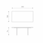 Table à manger moderne en placage de chêne, pieds en verre Nico Viadurini