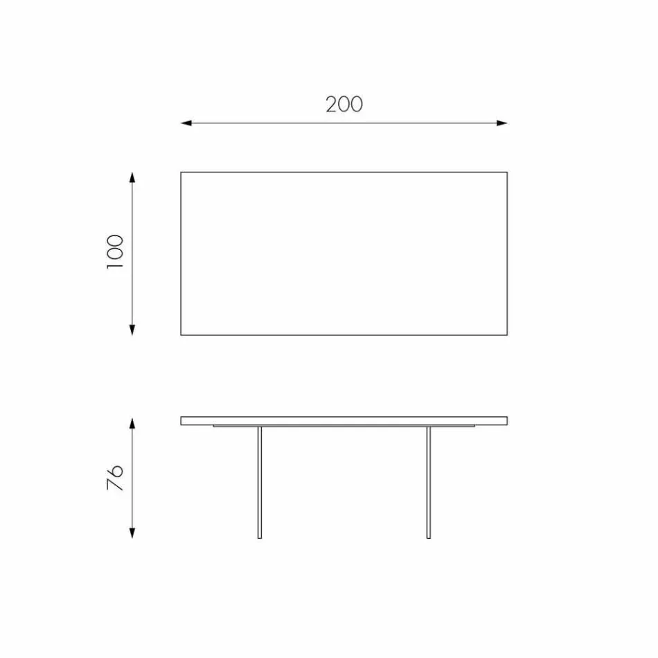 Table à manger moderne en placage de chêne, pieds en verre Nico Viadurini