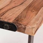 Table à manger moderne en bois d'acacia et acier Homemotion - Bingo Viadurini