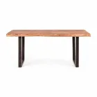 Table à manger moderne en bois d'acacia et acier Homemotion - Bingo Viadurini