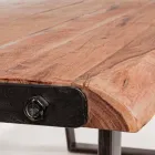 Table à manger moderne en bois d'acacia et acier Homemotion - Bingo Viadurini