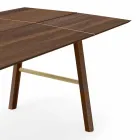 Table à manger moderne en bois de frêne avec détails noirs ou dorés - Andria Viadurini