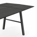Table à manger moderne en bois de frêne avec détails noirs ou dorés - Andria Viadurini