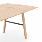 Table à manger moderne en bois de frêne avec détails noirs ou dorés - Andria Viadurini
