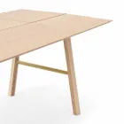 Table à manger moderne en bois de frêne avec détails noirs ou dorés - Andria Viadurini