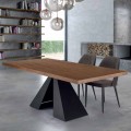 Table de Salle à Manger en Bois Plaqué et Acier Made in Italy – Dalmata