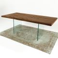 Table de Salle à Manger en Bois Plaqué et Verre Made in Italy – strappo 