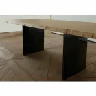 Table à manger moderne en chêne fabriquée en Italie 200x100cm Paul Viadurini