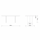 Table à manger moderne en chêne fabriquée en Italie 200x100cm Paul Viadurini