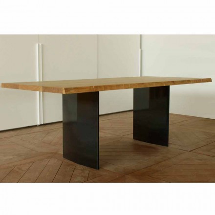 Table à manger moderne en chêne fabriquée en Italie 200x100cm Paul Viadurini