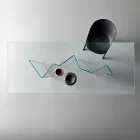 Table à manger moderne en verre extralight ou fumé fabriqué en Italie - aléatoire Viadurini