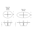 Table à manger ovale avec plateau et base en verre Made in Italy - Tiseo Viadurini