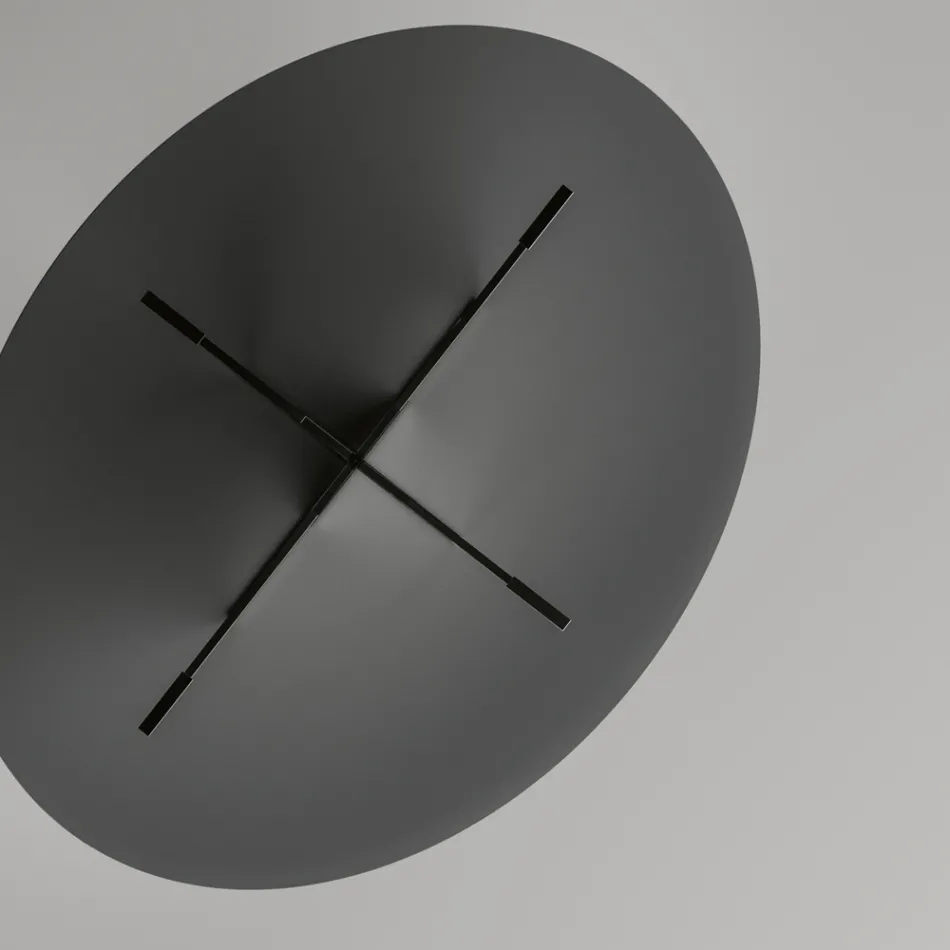 Table à manger ovale avec plateau et base en verre Made in Italy - Tiseo Viadurini