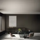 Table à manger ovale avec plateau et base en verre Made in Italy - Tiseo Viadurini