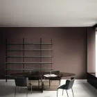 Table à manger ovale avec plateau et base en verre Made in Italy - Tiseo Viadurini