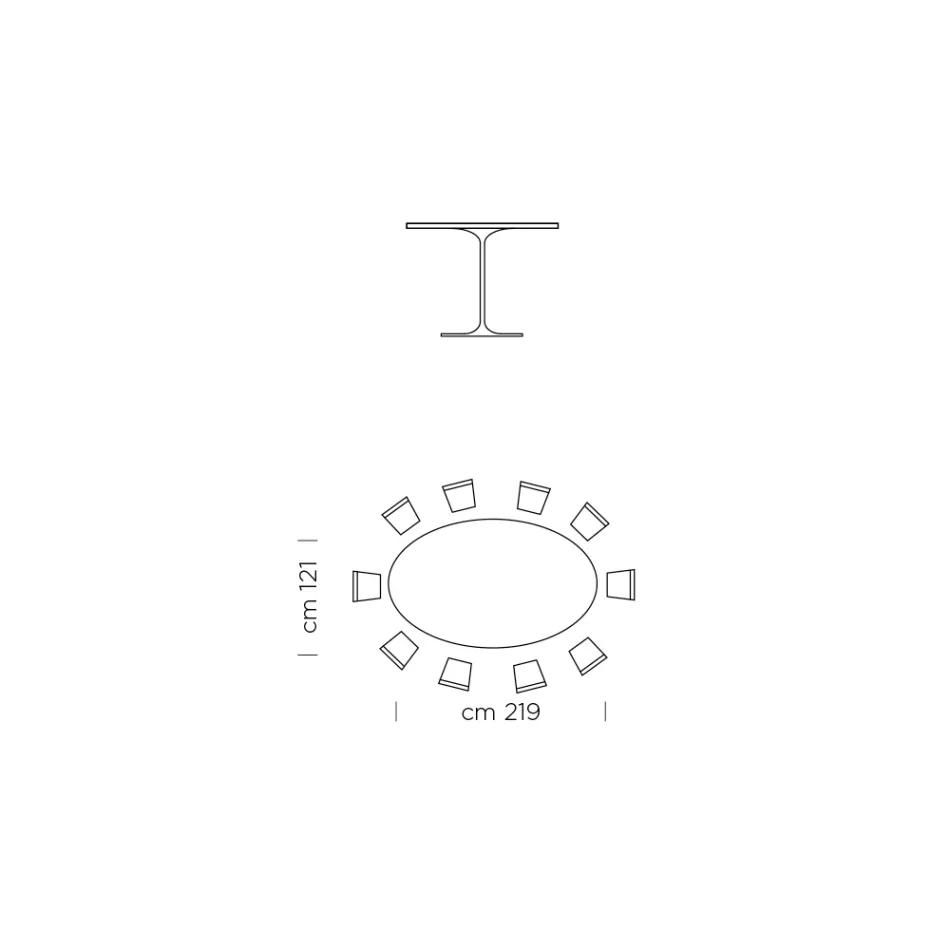Table à manger ovale avec plateau Fenix de luxe fabriqué en Italie - Dollars Viadurini