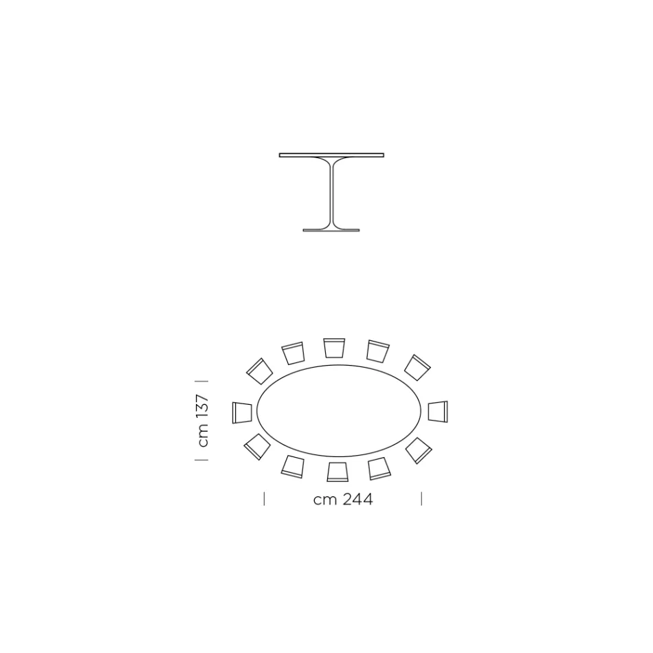 Table à manger ovale avec plateau Fenix de luxe fabriqué en Italie - Dollars Viadurini