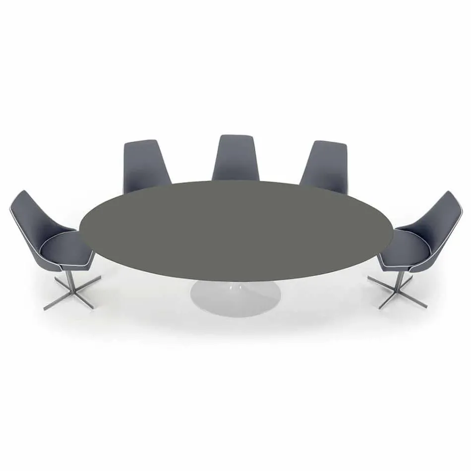 Table à manger ovale avec plateau Fenix de luxe fabriqué en Italie - Dollars Viadurini