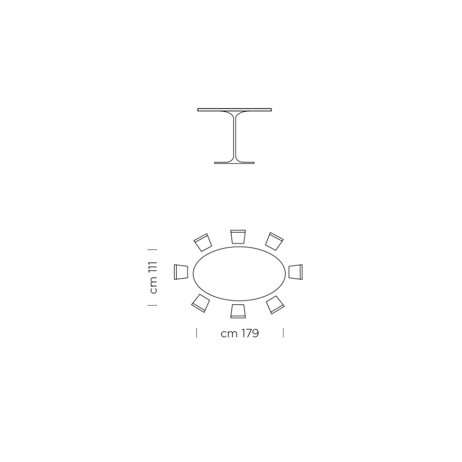 Table à manger ovale avec plateau Fenix de luxe fabriqué en Italie - Dollars Viadurini