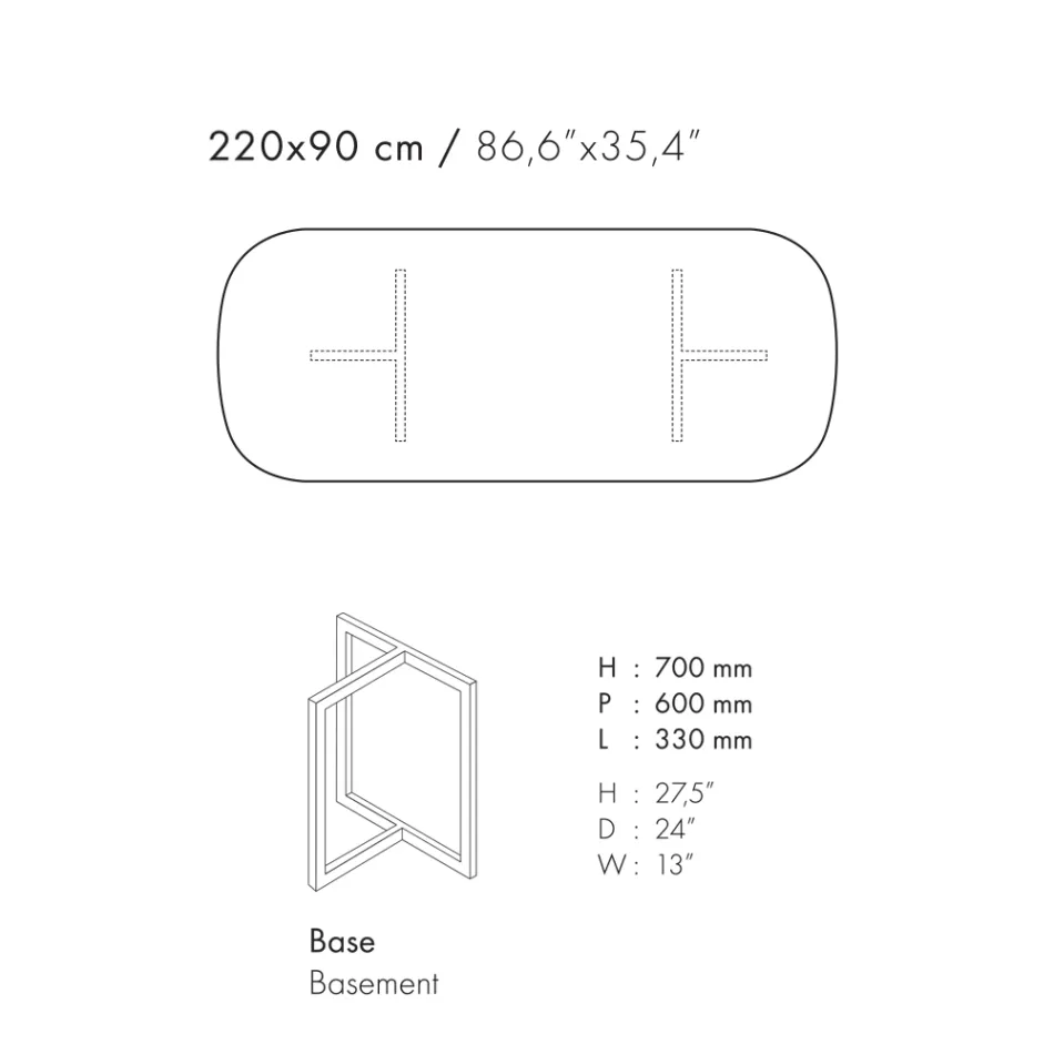Table à manger ovale en grès cérame et métal Made in Italy - Emilio Viadurini
