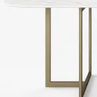 Table à manger ovale en grès cérame et métal Made in Italy - Emilio Viadurini