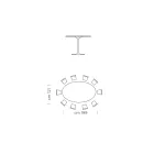 Table à manger ovale en stratifié et aluminium fabriquée en Italie, précieux - Dollars Viadurini