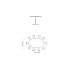 Table à manger ovale en stratifié et aluminium fabriquée en Italie, précieux - Dollars Viadurini