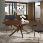 Table à manger ovale en Mdf avec structure en bois massif - Fulmine Viadurini