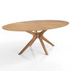 Table à manger ovale en Mdf avec structure en bois massif - Fulmine Viadurini